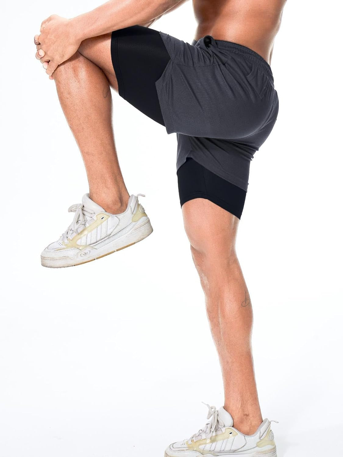 Mens Running Shorts，Workout Running Shorts for Men，2-In-1 Stealth Shorts， 7-Inch Gym Yoga Outdoor Sports Shorts