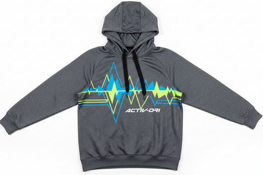 Graphic Drawstring Hooded Sweat Activated Sports Top